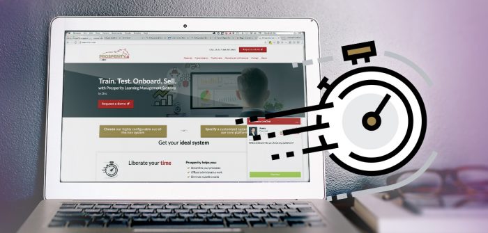 A computer showing Prosperity LMS website