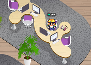 A screenshot of a virtual office.